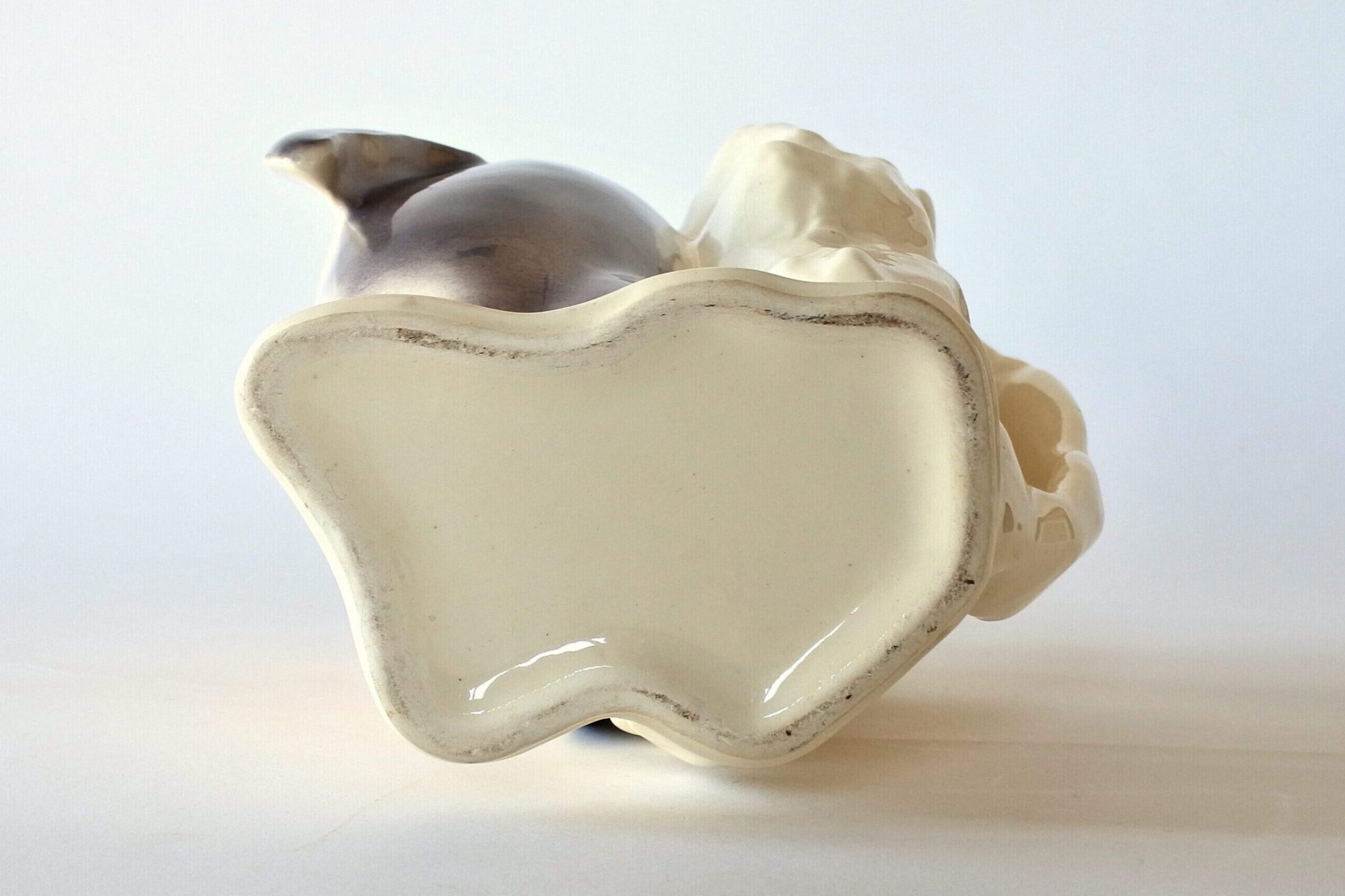 Brocca in ceramica barbotine a forma di pinguino con iceberg - 7