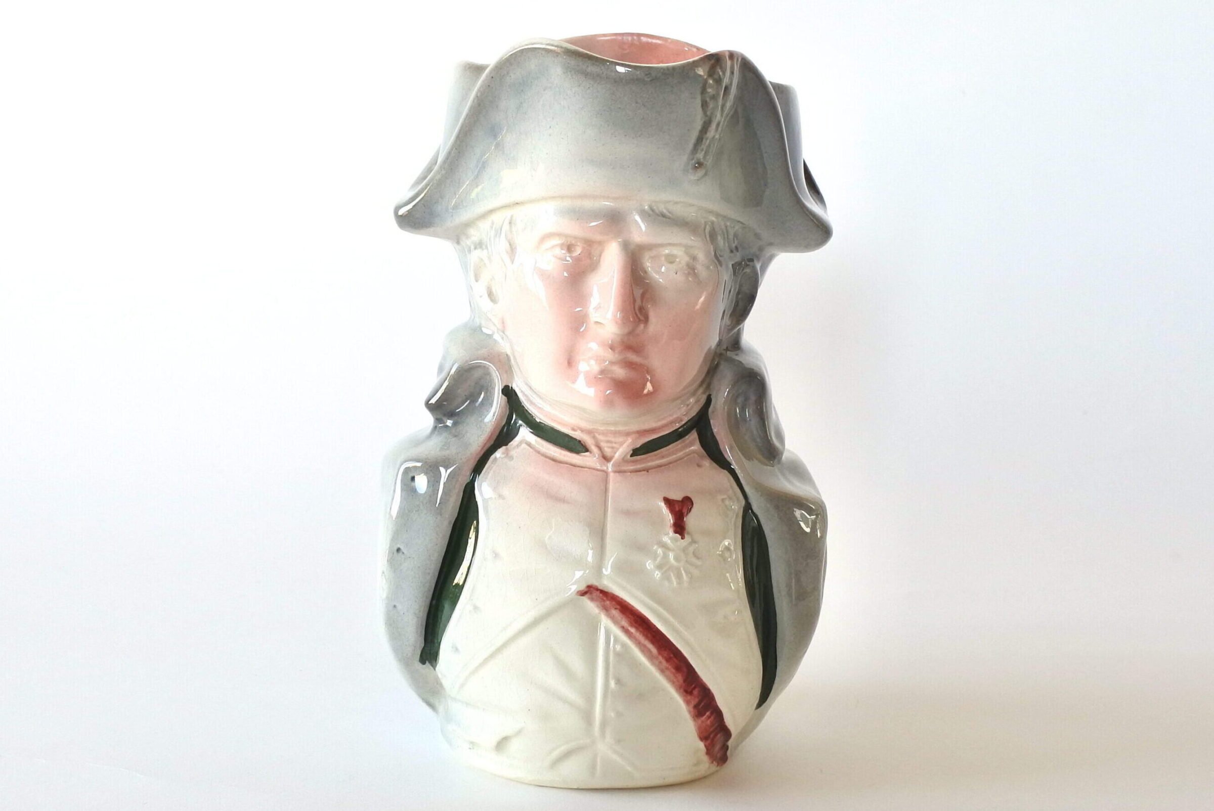 Brocca in ceramica barbotine rappresentante busto di Napoleone Bonaparte - 5
