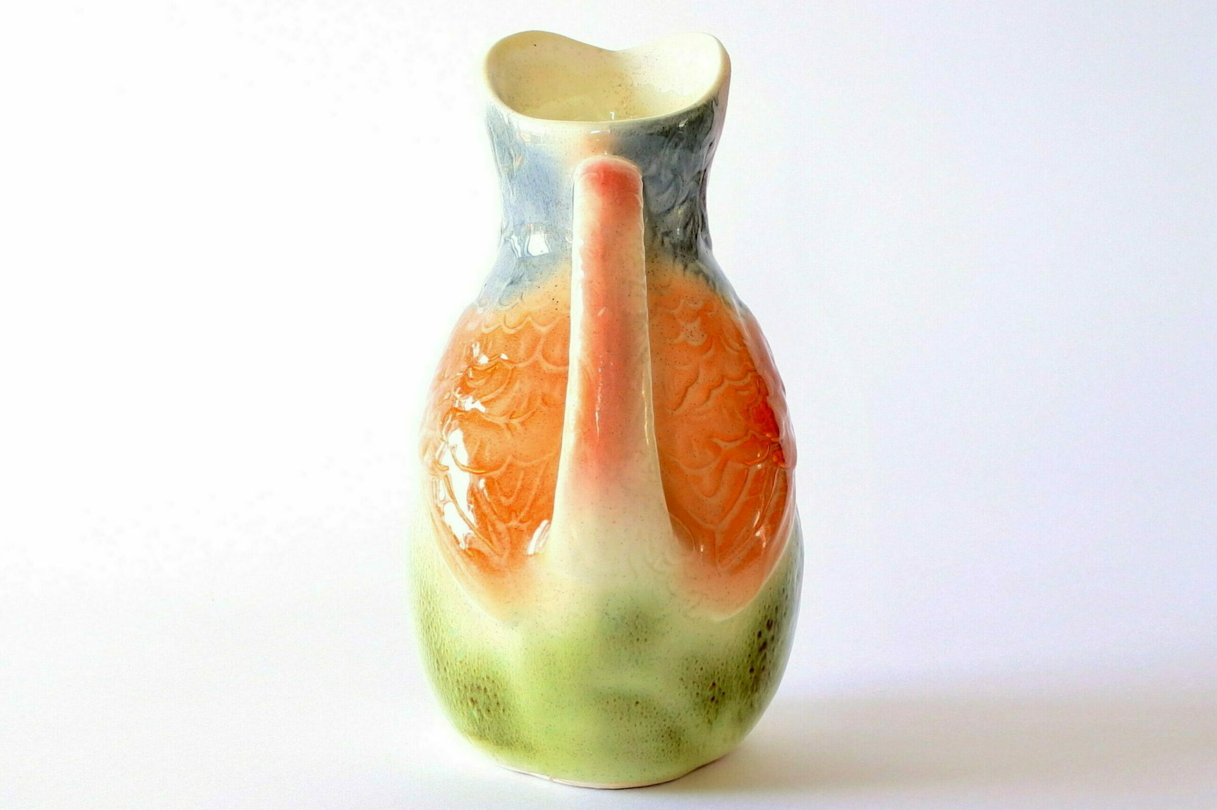 Brocca Sarreguemines in ceramica barbotine a forma di civetta - 3