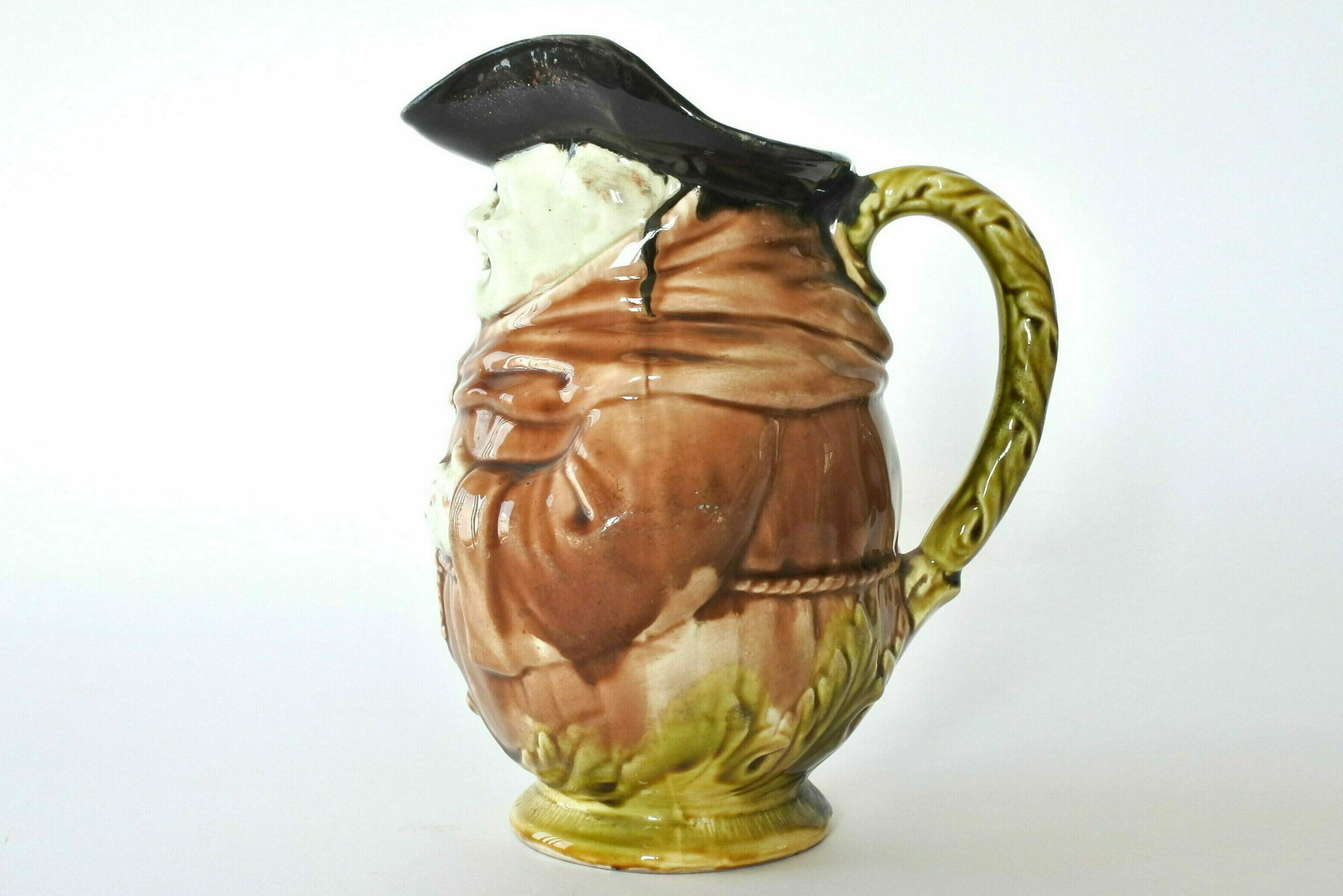 Brocca Onnaing in ceramica barbotine a forma di monaco - 2