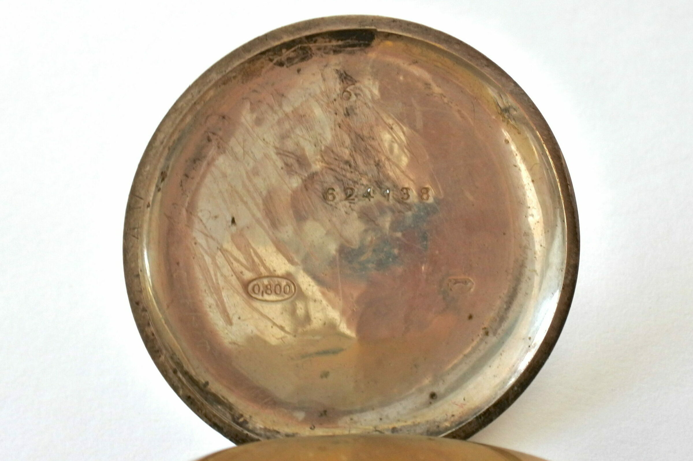 Orologio da tasca in argento e quadrante avorio con decori dorati - 4