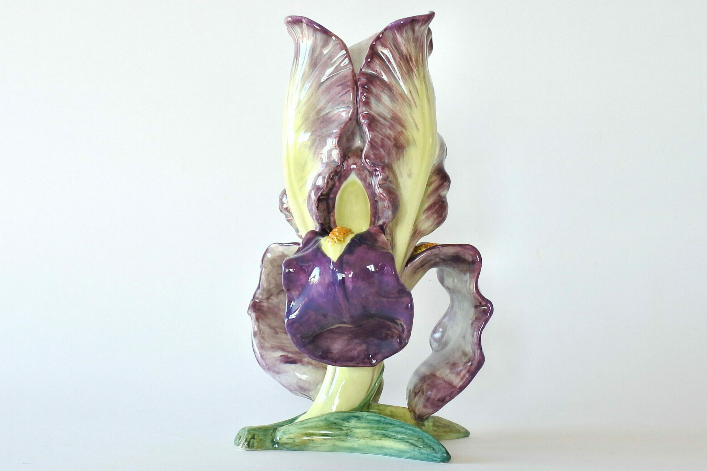 Coppia di vasi Massier in ceramica barbotine a forma di iris - 10