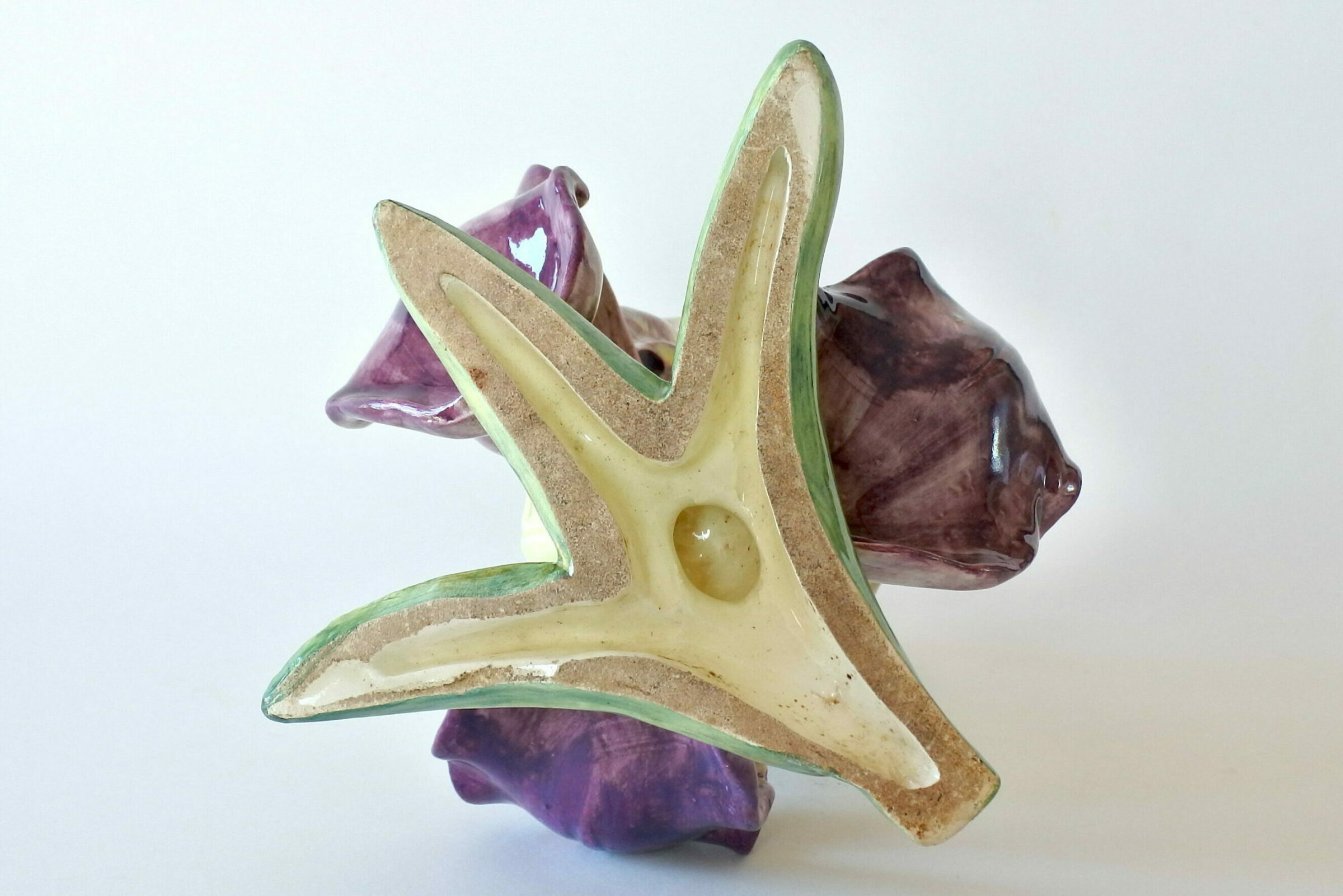 Coppia di vasi Massier in ceramica barbotine a forma di iris - 12
