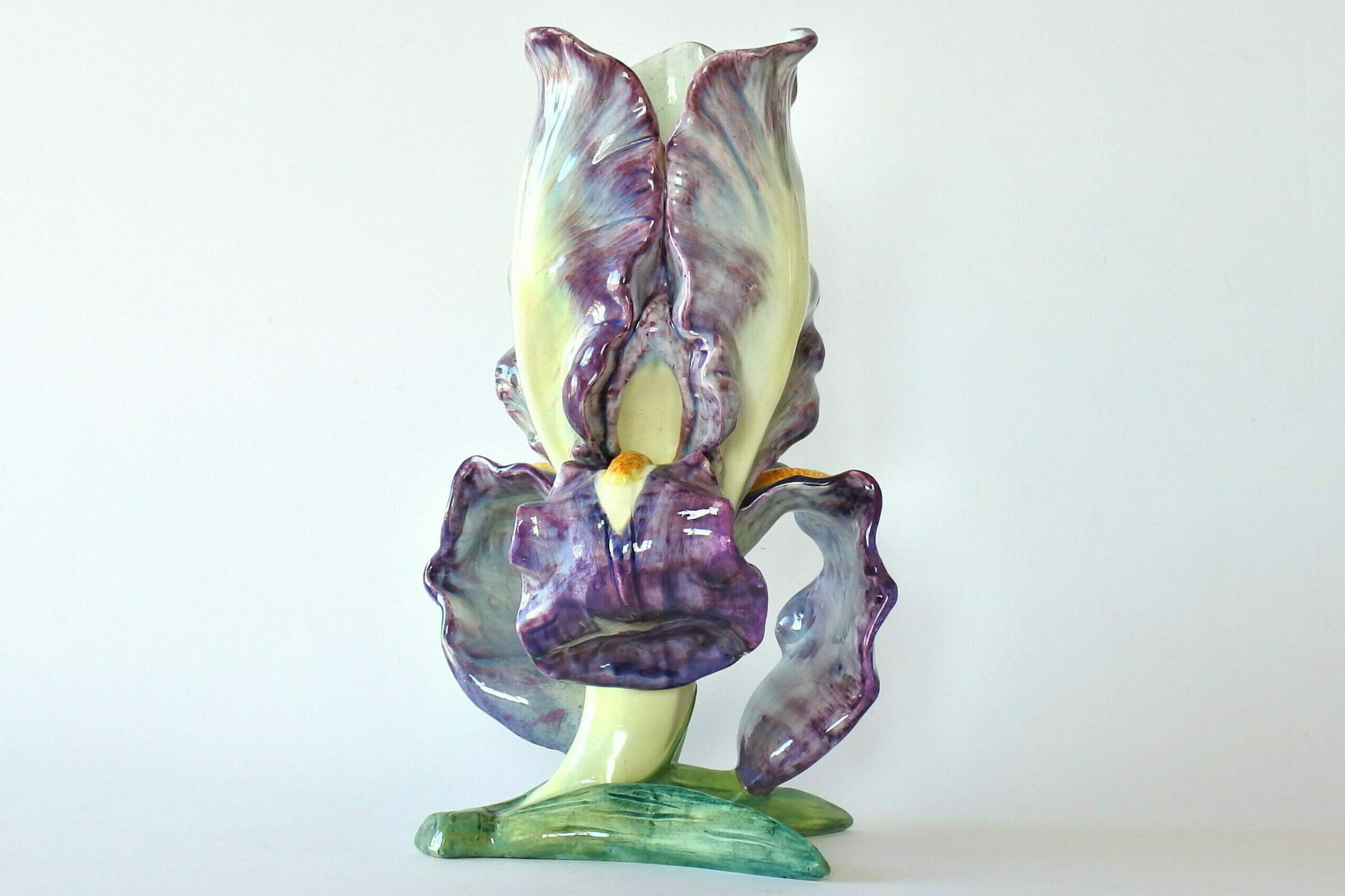 Coppia di vasi Massier in ceramica barbotine a forma di iris - 16