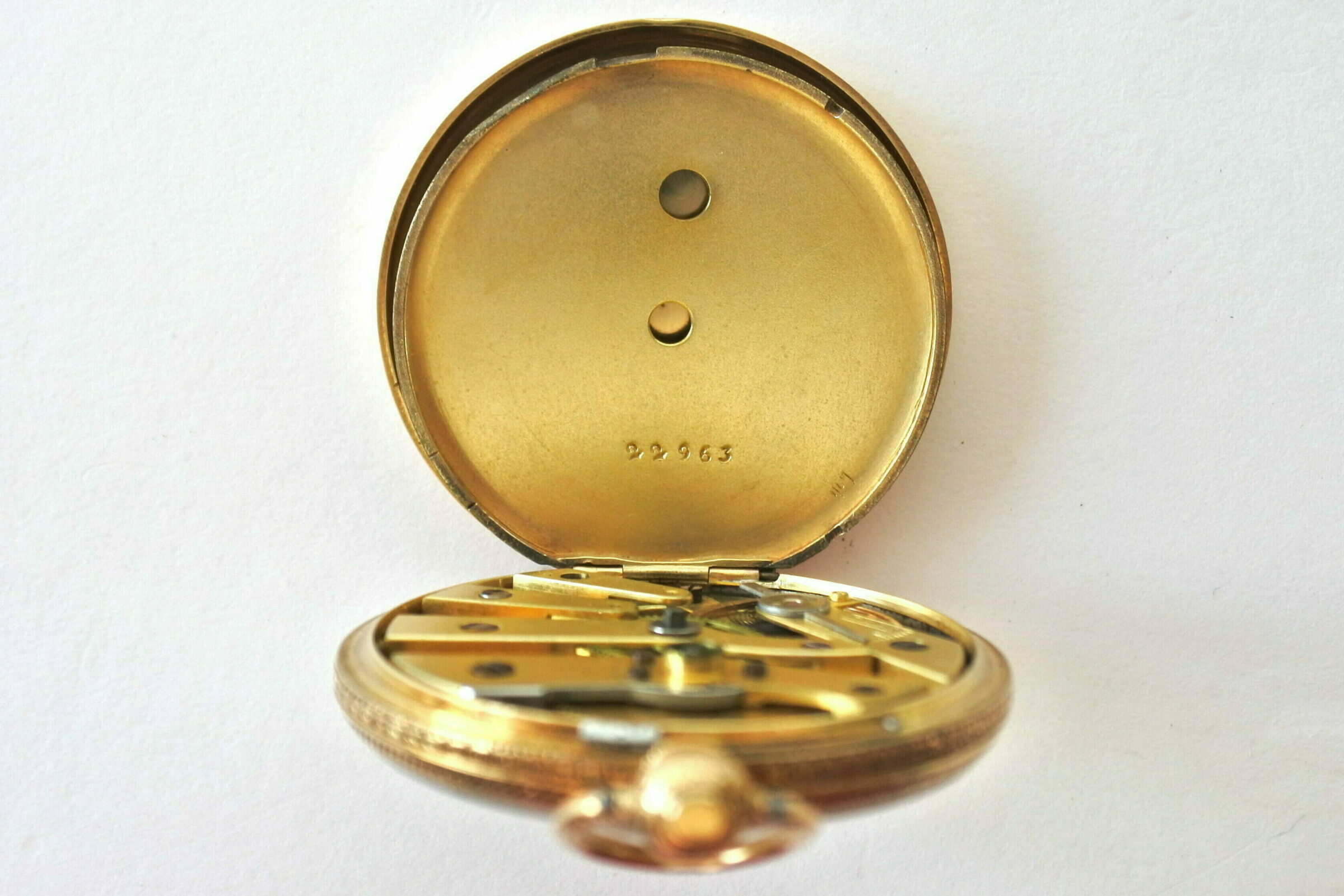 Orologio da tasca con carica a chiavetta e cassa in vermeil - 7