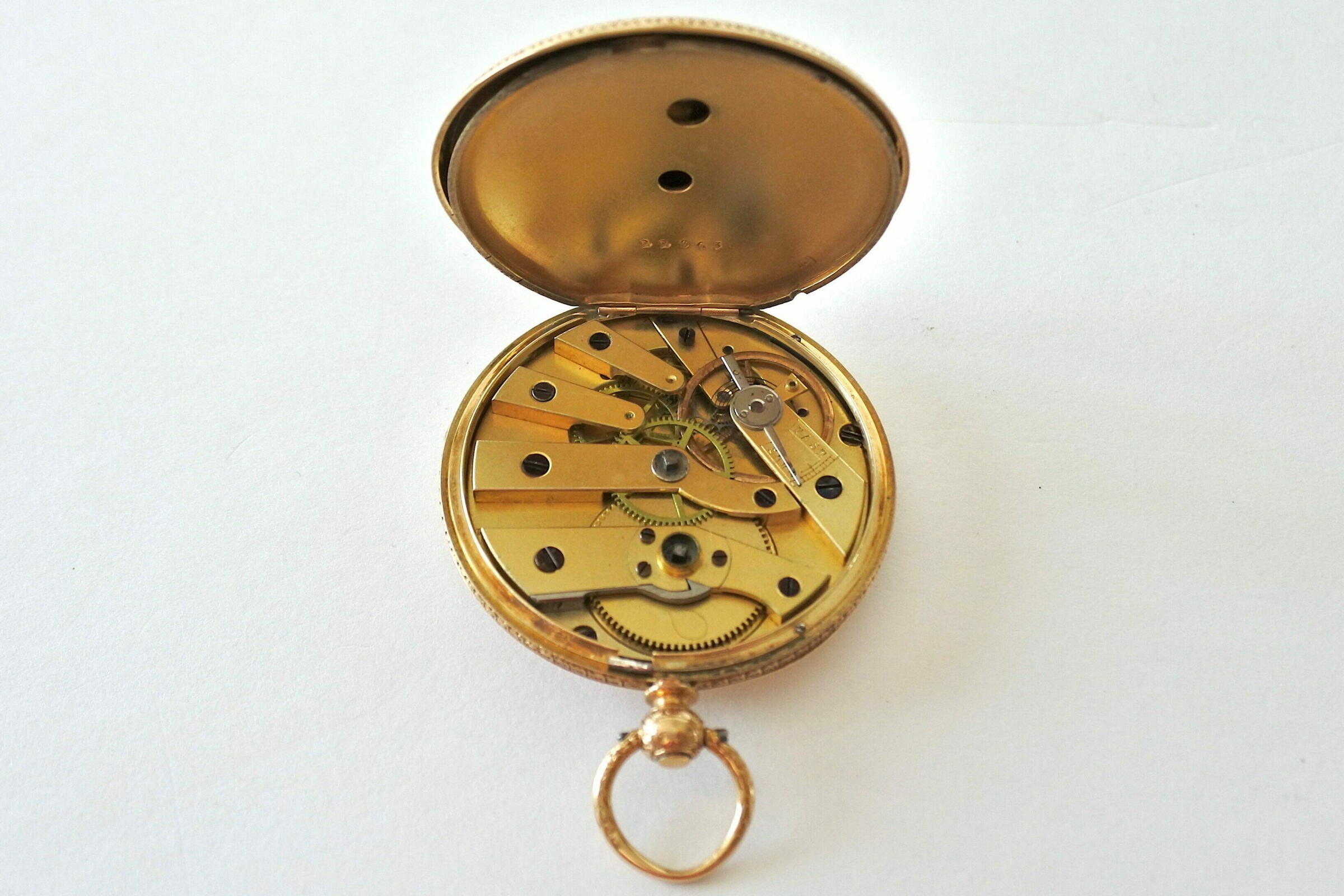 Orologio da tasca con carica a chiavetta e cassa in vermeil - 8