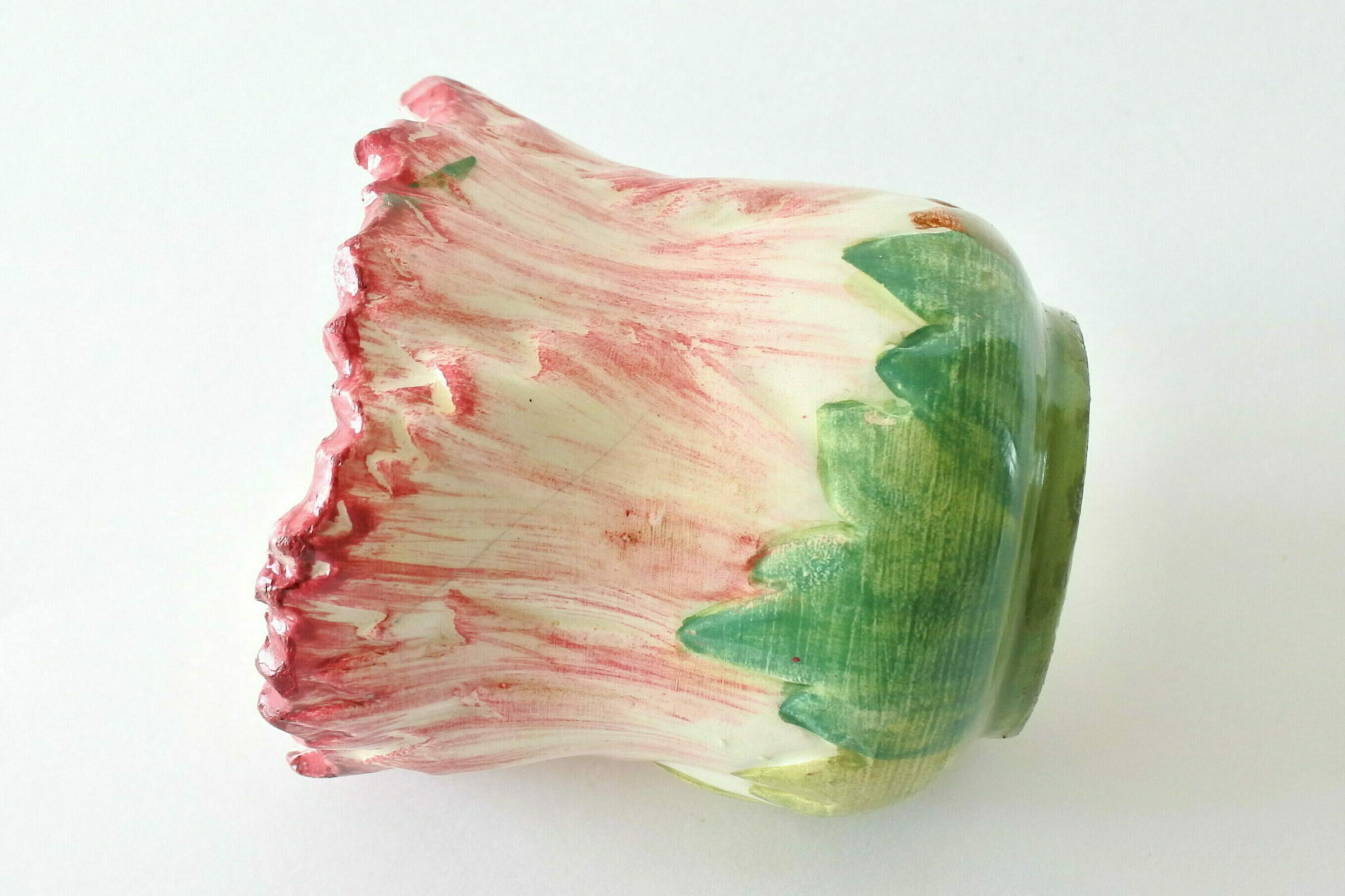 Piccolo cache pot Massier in ceramica barbotine a forma di fiore - 5
