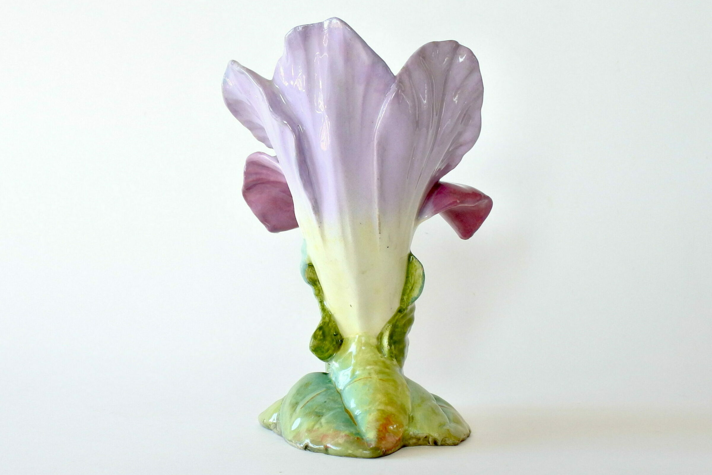 Vaso Massier in ceramica barbotine a forma di fiore viola - 5