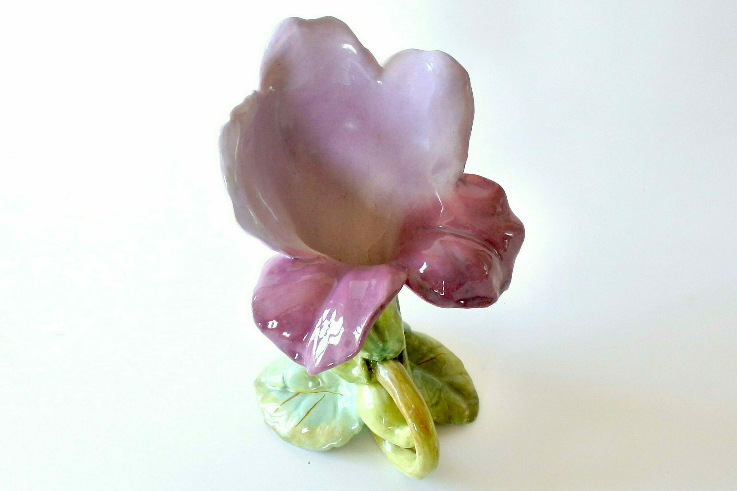 Vaso Massier in ceramica barbotine a forma di fiore viola - 6