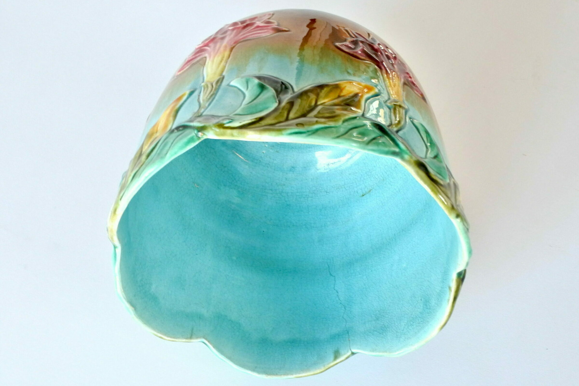 Cache pot Orchies in ceramica barbotine con fiori a tromboncino - 11