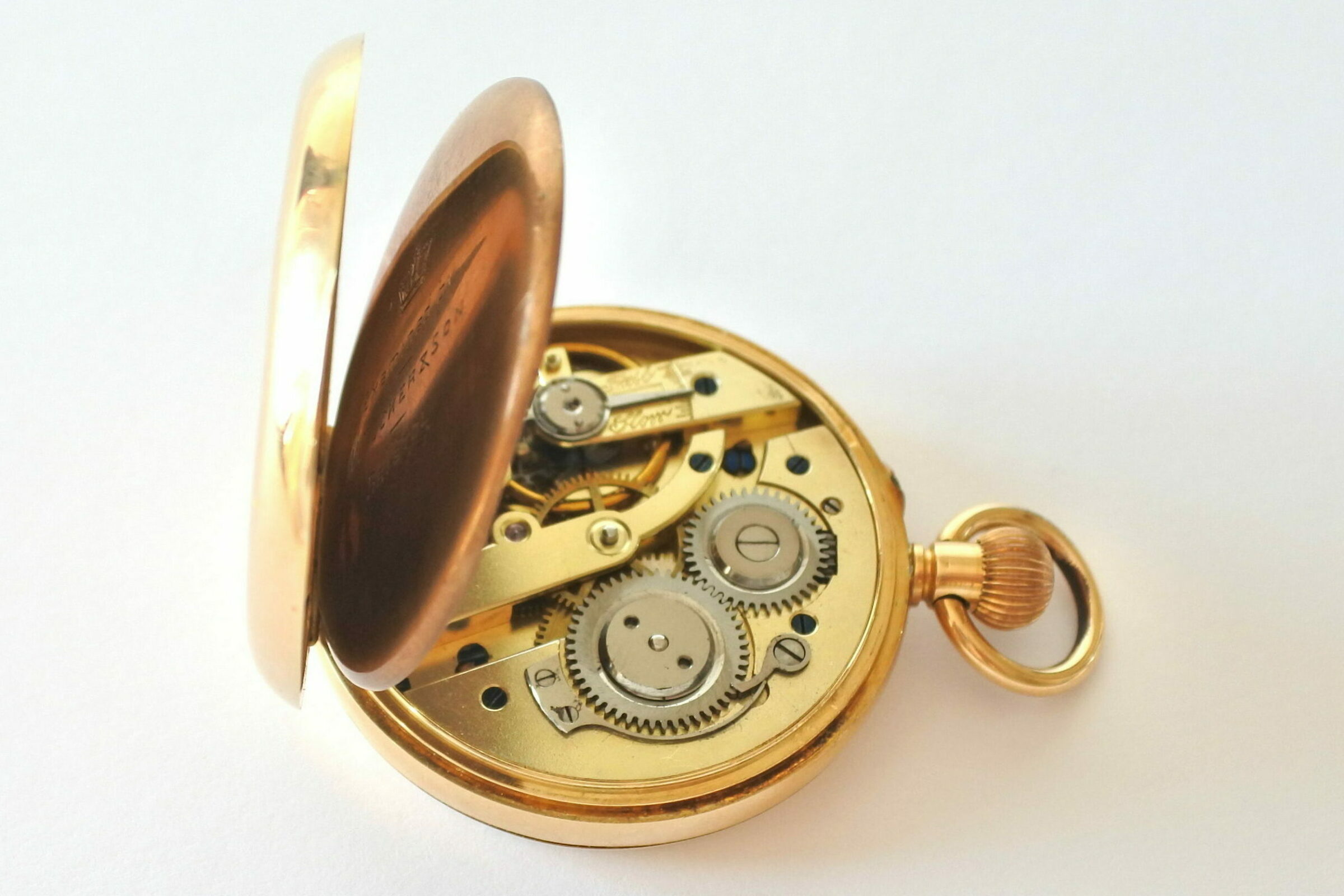 Orologio da tasca in oro 18k e quadrante con decori dorati - 7