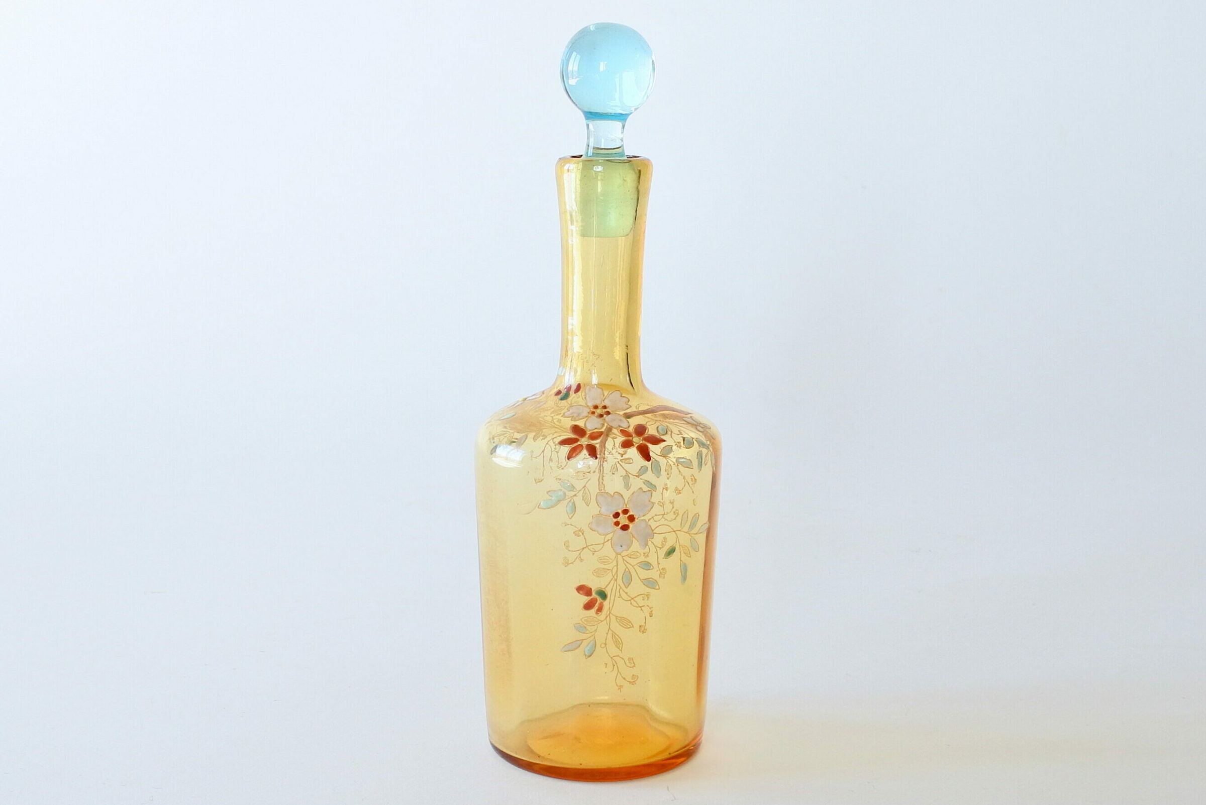 Servizio da liquore Legras in vetro soffiato e decoro floreale smaltato - 7