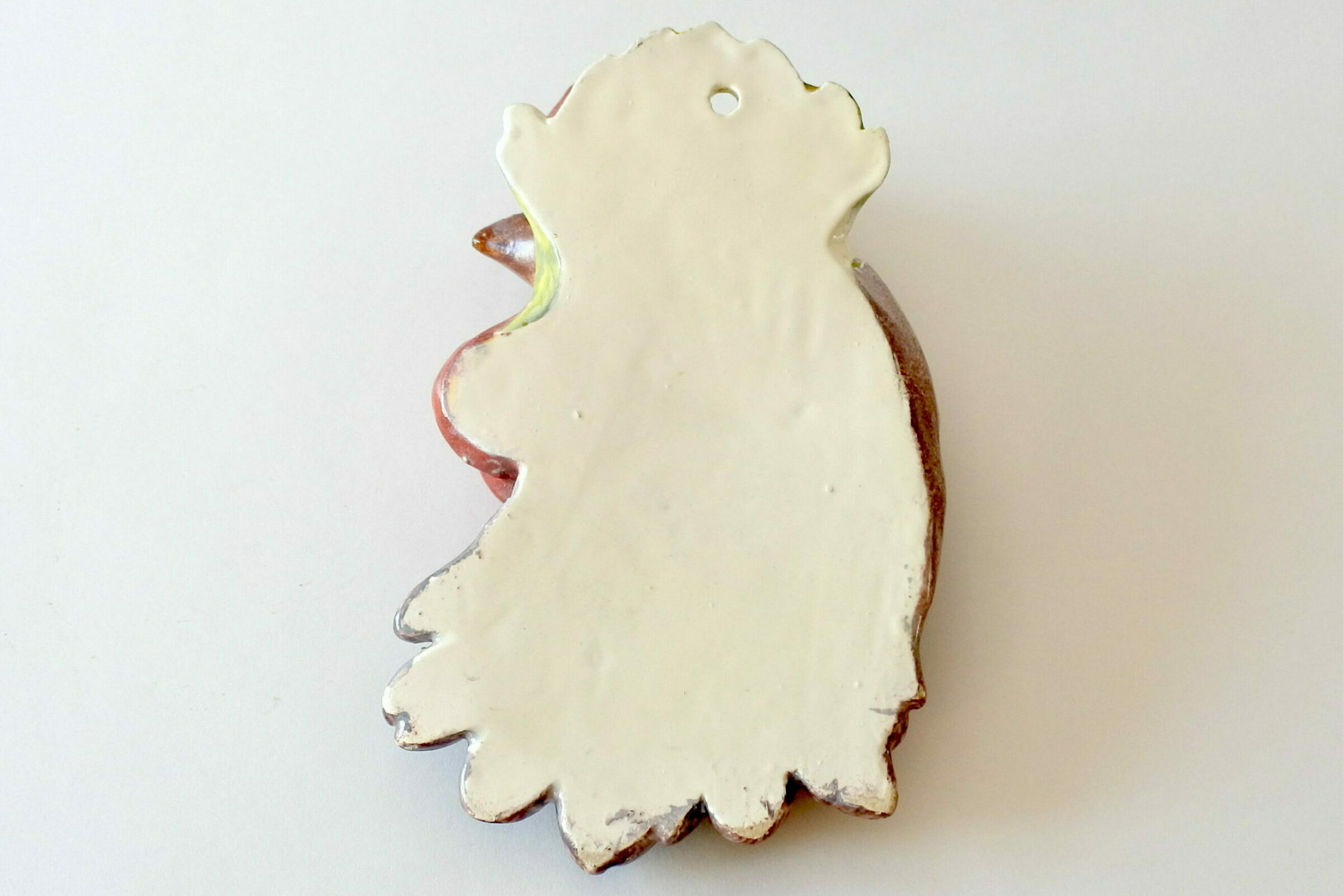 Portafiori da parete in ceramica barbotine a forma di testa di gallo - 2
