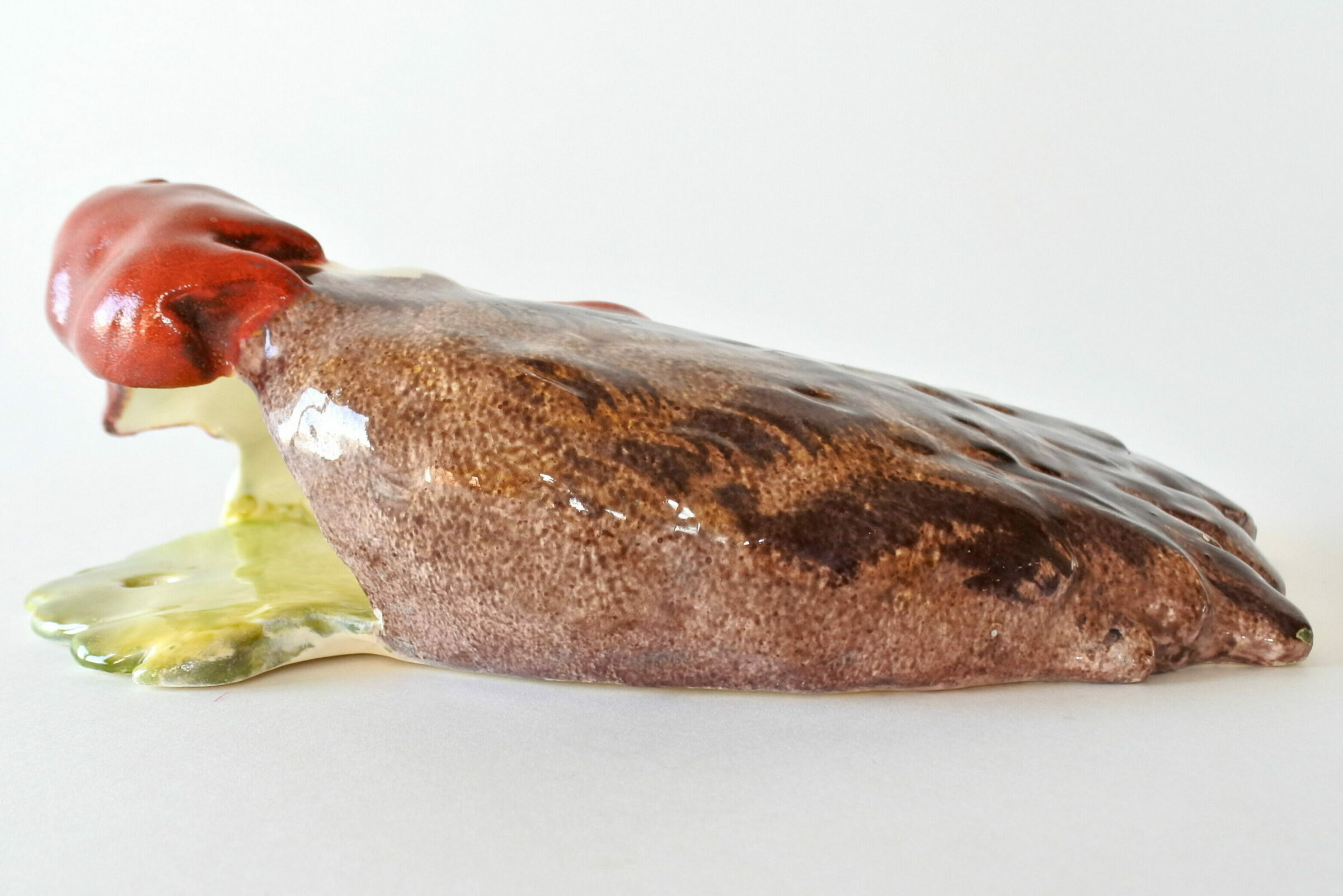 Portafiori da parete in ceramica barbotine a forma di testa di gallo - 5