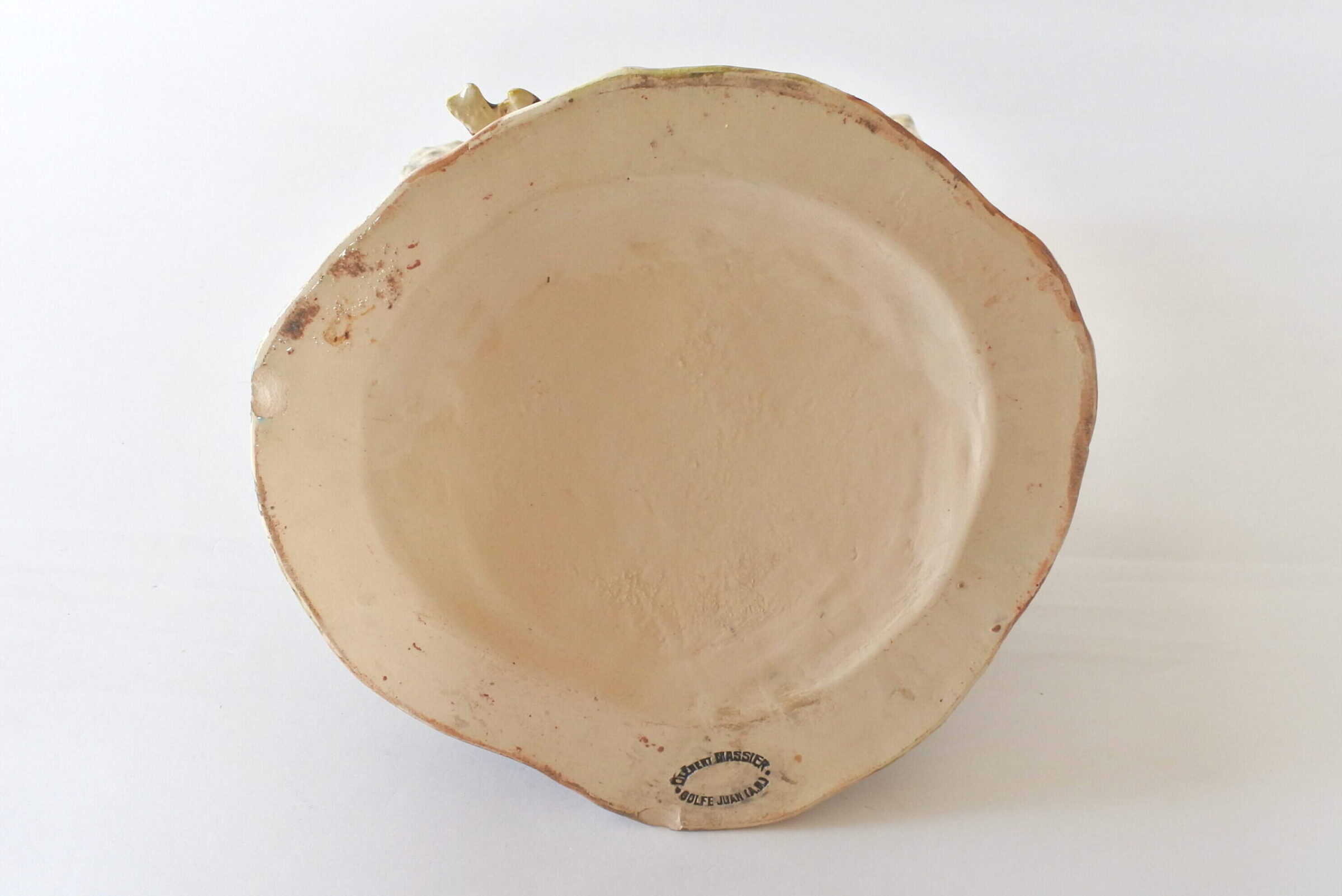 Vaso portafiori in ceramica barbotine a forma di pozzo con uccellini - 6