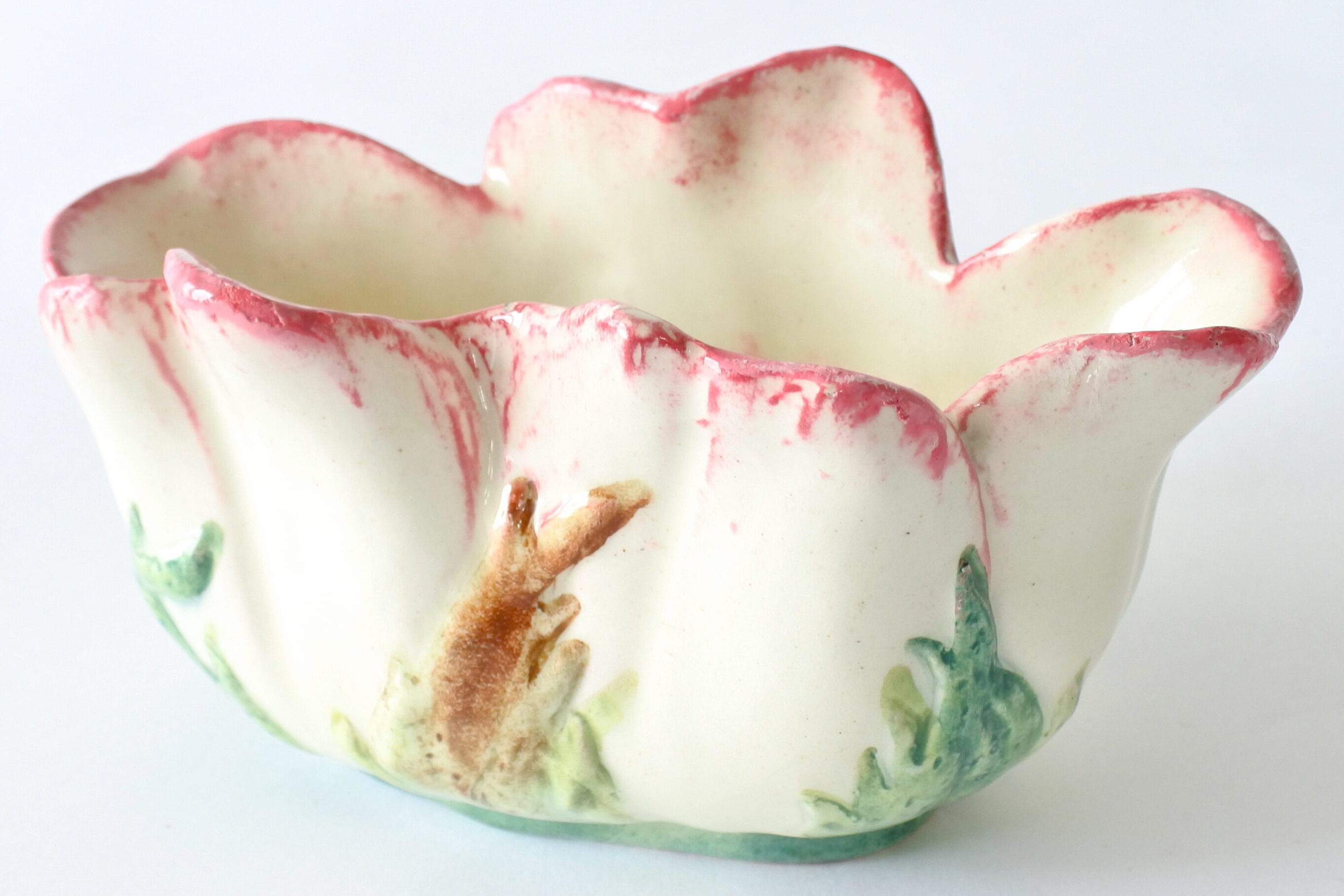 Piccola jardiniere Massier in ceramica barbotine a forma di tulipano - 2