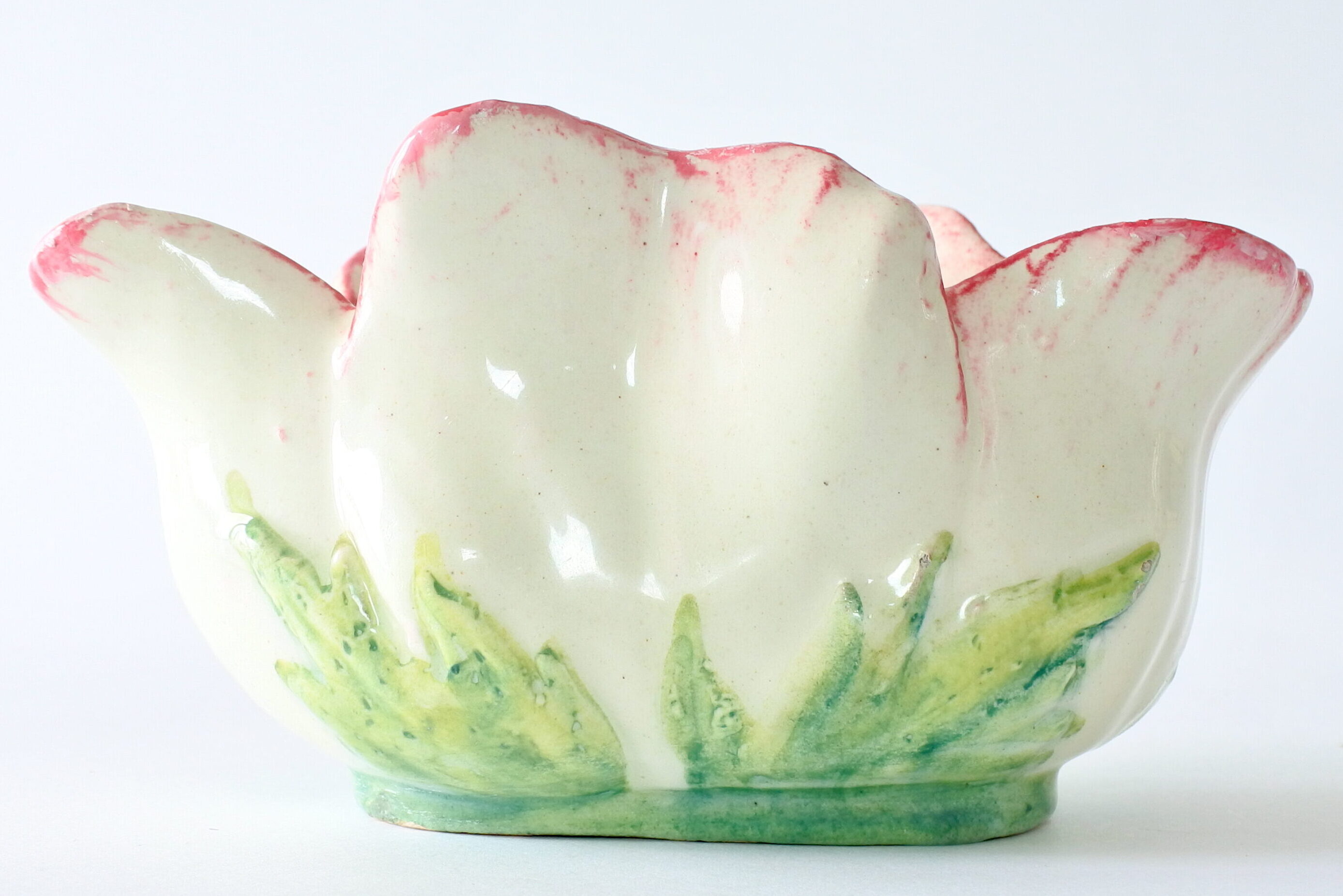 Piccola jardiniere Massier in ceramica barbotine a forma di tulipano - 4