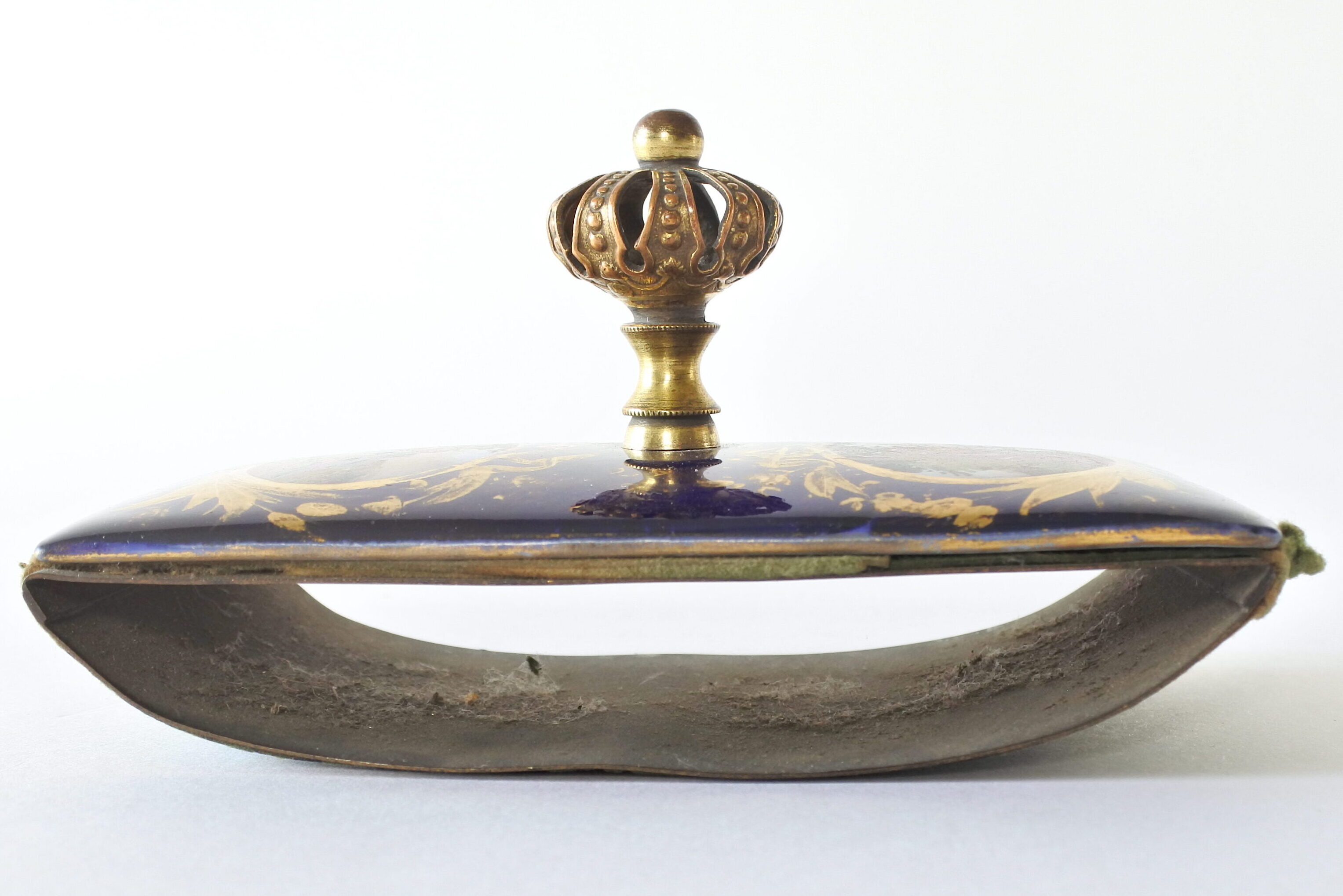 Tampone per inchiostro da scrivania in ceramica dipinta e smaltata - 3