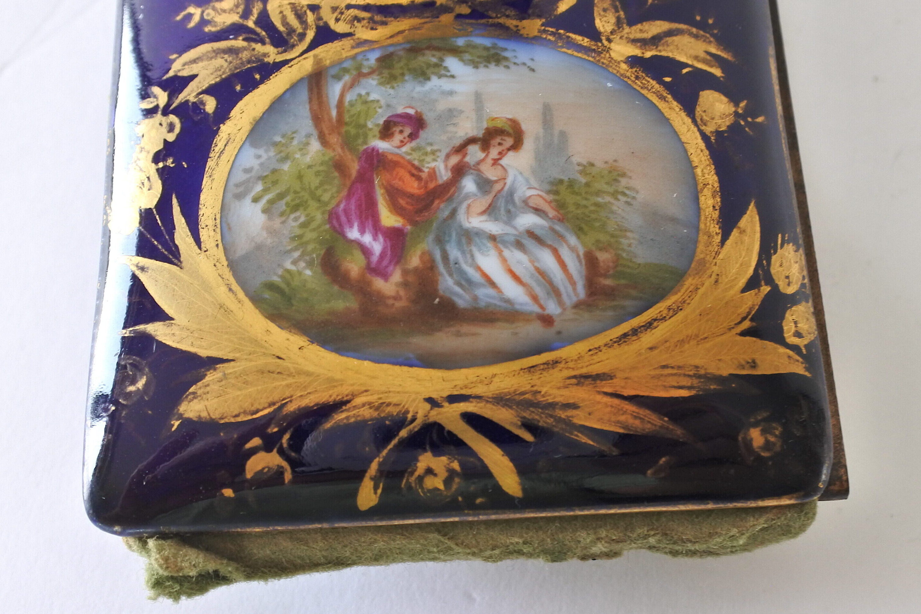 Tampone per inchiostro da scrivania in ceramica dipinta e smaltata - 4
