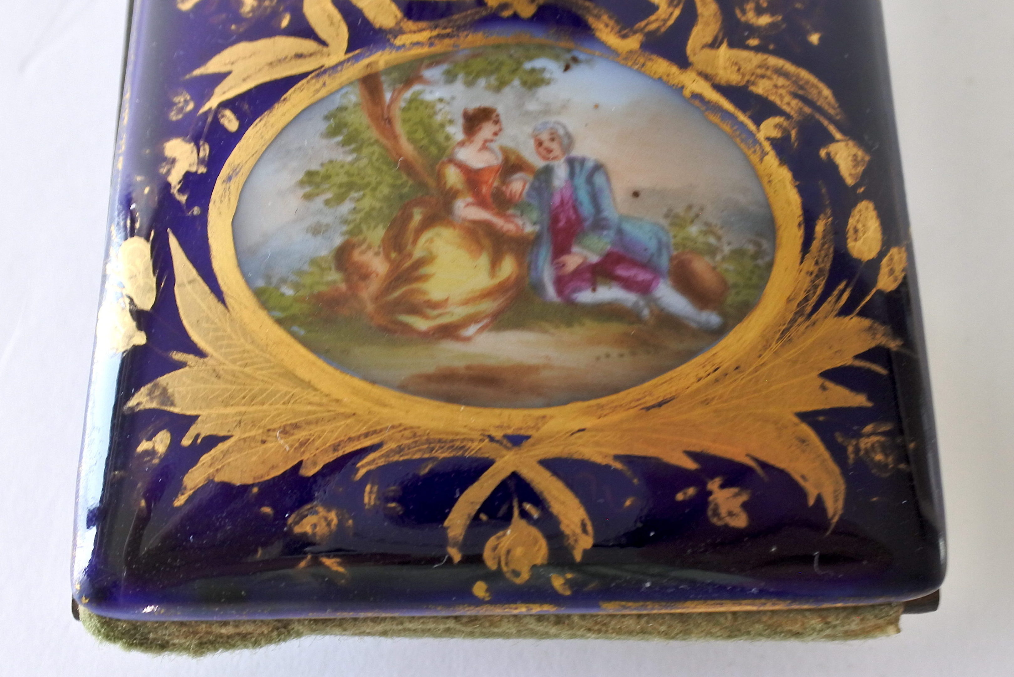 Tampone per inchiostro da scrivania in ceramica dipinta e smaltata - 5